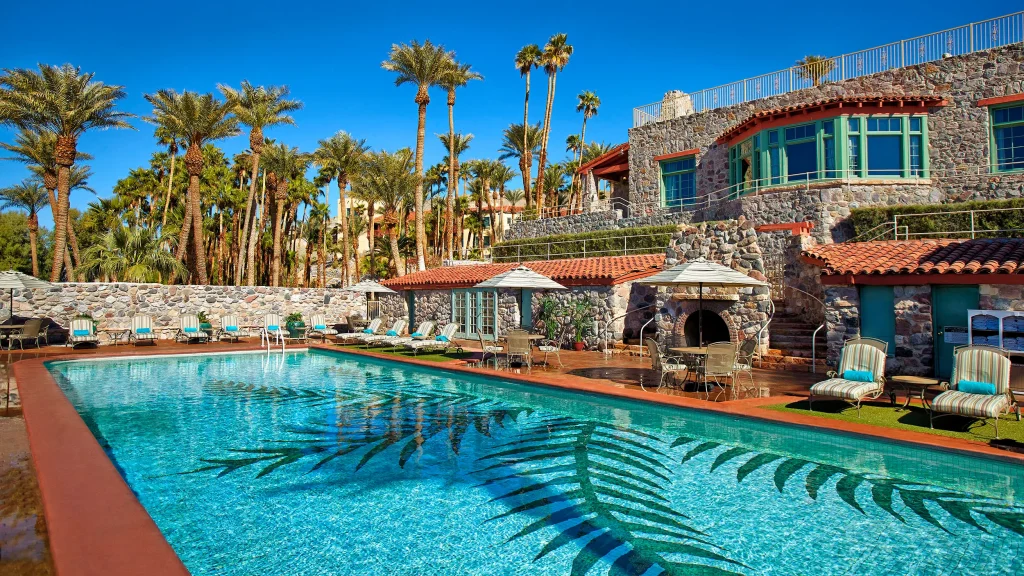 Pool area at The Inn at Death Valley
