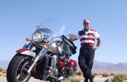 Motorcycle in Death Valley