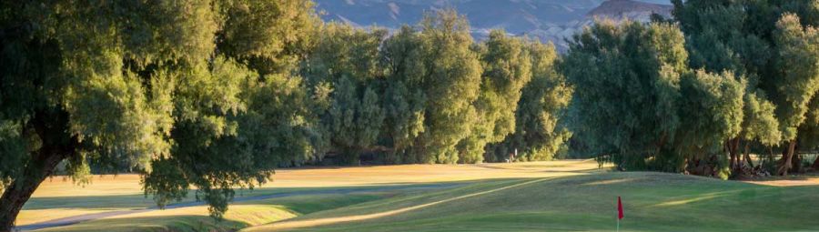 The Furnace Creek Golf Course on a sunny day.