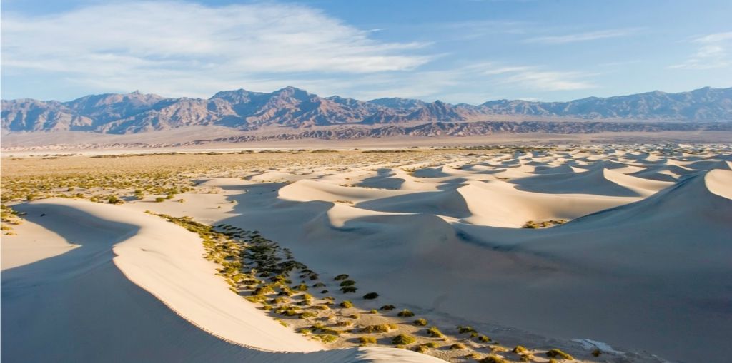 Sand dunes and mountains