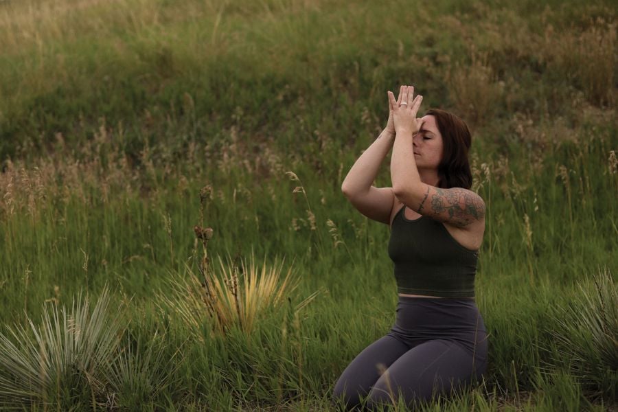 Sara in a field